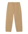 Autry Beige Technical Cotton Chinos With Embroidered Logo In Brown