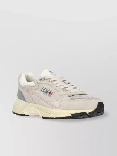 AUTRY PEBBLED LEATHER MESH PANEL SNEAKERS