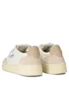 Autry Medalist Low White Canvas And Pink Leather Sneakers In Beige, White