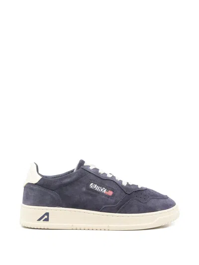 Autry Perforated Lace-up Sneakers In Blue