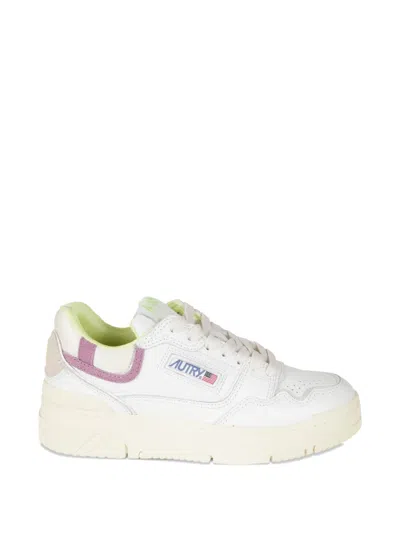 Autry Perforated Lace-up Sneakers In White