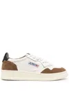 Autry Medalist Sneakers In White Leather With Brown Suede