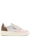Autry Pink And Brown Medalist Sneakers With Suede  In White