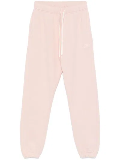 AUTRY PINK COTTON SWEATPANTS WITH LOGO EMBROIDERY