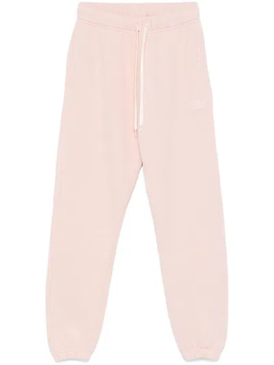 Autry Pink Cotton Sweatpants With Logo Embroidery