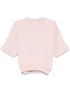 Autry Pink Cotton Sweatshirt With Short Sleeves In Pink