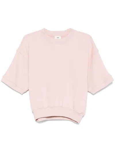 AUTRY PINK COTTON SWEATSHIRT WITH SHORT SLEEVES