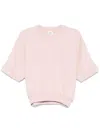 Autry Pink Cotton Sweatshirt With Short Sleeves In Pink