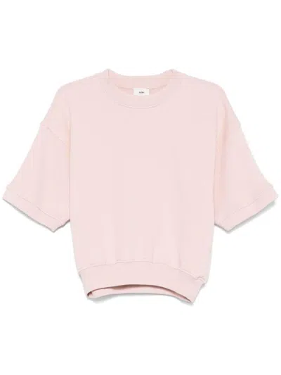 Autry Pink Cotton Sweatshirt With Short Sleeves
