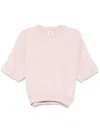 Autry Pink Cotton Sweatshirt With Short Sleeves