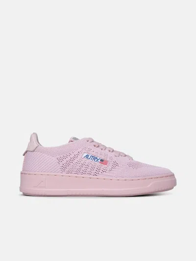 Autry Pink Fabric Sneakers
