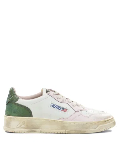 Autry Pink Leather Sneakers In Multi