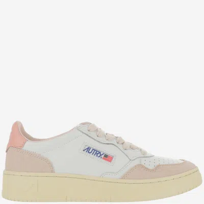 Autry Multicolor Lace Up Sneakers In Peach