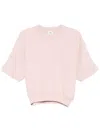 Autry Pink Cotton Sweatshirt With Short Sleeves In Pink