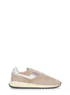 Autry Pink Suede Leather And Fabric Sneakers In Neutral