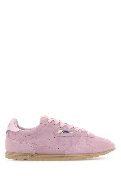 AUTRY AUTRY PINK SUEDE WINDSPIN SNEAKERS