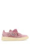 Autry Pink Velvet Medalist Sneakers In Pink