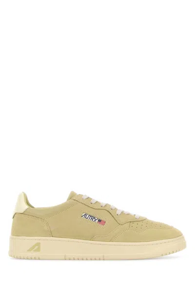 Autry Pistachio Green Suede Medalist Sneakers In Neutral