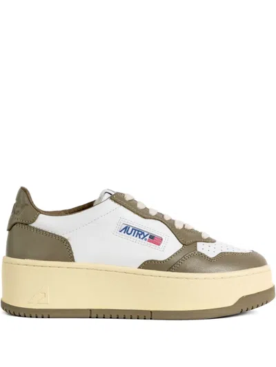 Autry Platform Leather Sneakers In White