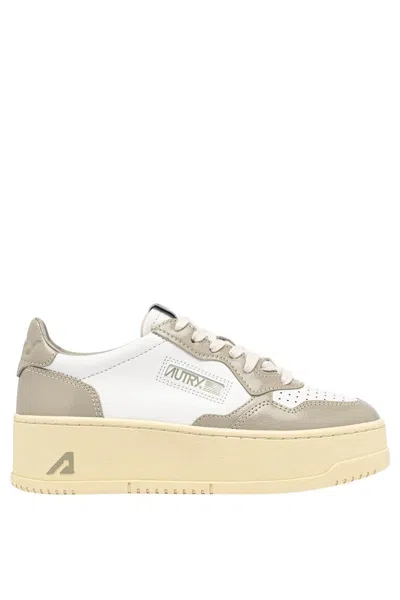 Autry Platform Low Lea Pat Wht Pltaupe