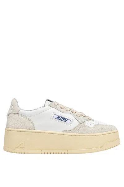 Autry Platform Low Lea Stars Wht Wht