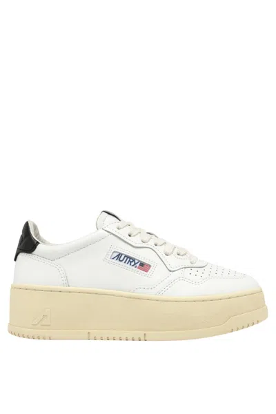 Autry Platform Low Leat Leat In White