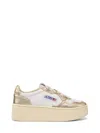 Autry Platform Low Sneakers In Gold