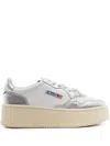 Autry Platform Low Leather Sneakers In White
