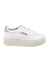 Autry Platform Low Logo Patch Sneakers In White