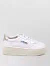 Autry Platform Low Sneakers Perforated Metallic Rubber Sole In Multi