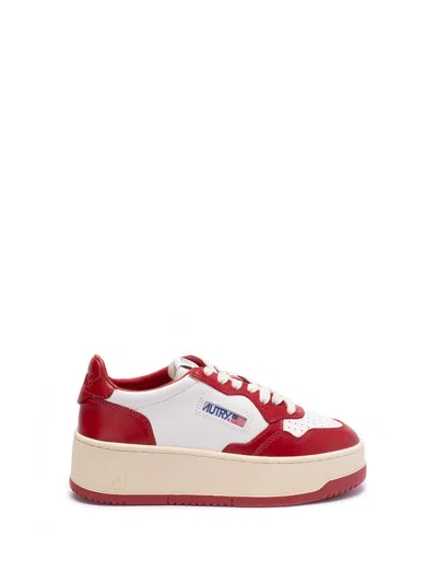 Autry `platform` Low-top Sneakers In Red