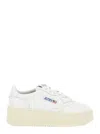 AUTRY WHITE LOW TOP SNEAKERS WITH OVERSIZED PLATFORM IN LEATHER WOMAN