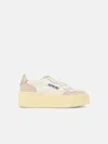 Autry 'platform Low' White Leather Sneakers In Multi