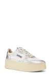 Autry Platform Sneakers In White/silver