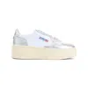Autry Platform Sneakers In White/silver