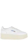 Autry Medalist Leather Sneakers With Platform Sole In White