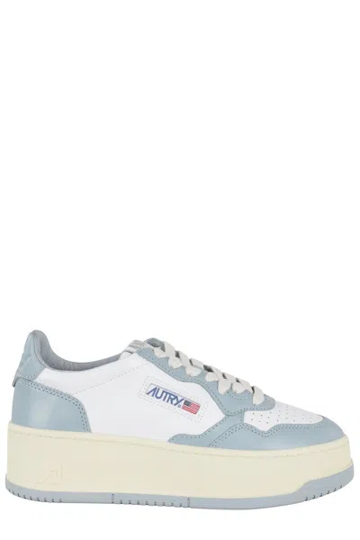 Autry Platform Sneakers With Leather Upper In Blue