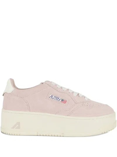 Autry Platform Suede Sneakers In Pink