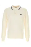 Autry Ivory Knit Polo Shirt In Neutral