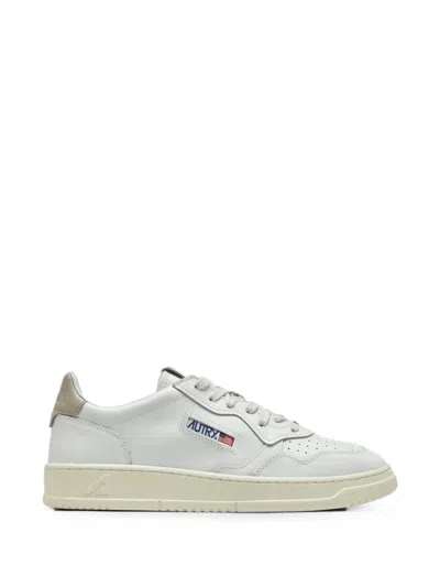 Autry Premium Leather Sneakers With Tonal Stitching And Embossed Logo In Neutral