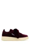 Autry Bordeaux Sneakers With Velcro Strap And Off-white Sole In Multi