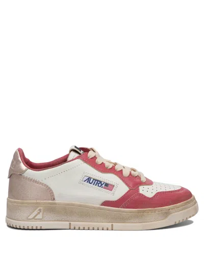 Autry Red Leather Rubber Sneakers In Multi