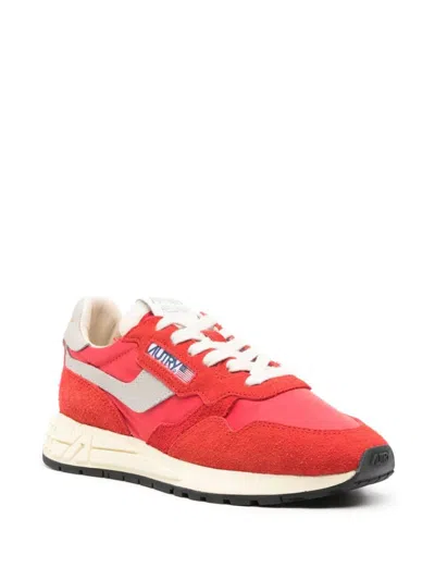 AUTRY AUTRY RED SUEDE BLEND SNEAKERS