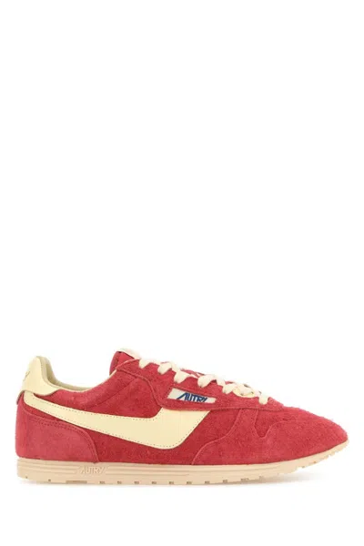 AUTRY RED SUEDE WINDSPIN SNEAKERS