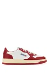 Autry Low Leather Sneakers Panelled Design In Red