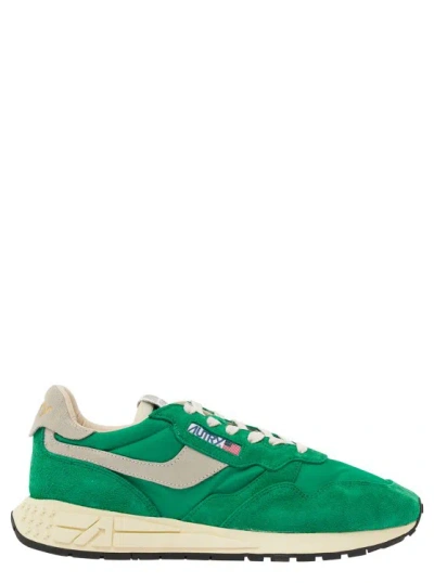 Autry Reel Wind' Green Low Top Sneakers With Logo Detail In Suede