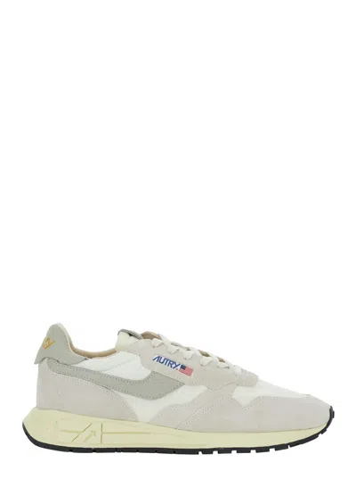 Autry Reel Wind Grey Low Top Sneakers With Logo Detail In Suede Man
