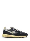Autry Reel Wind Super Vintage Black Low Top Sneakers With Logo Detail And Vintage Effect In Suede Man In Blue