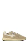 Autry Reelwind Low Nylon And Leather Craquele Pepper And White Sneakers