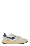 Autry Reelwind - Suede And Technical Textile Trainer In Blue